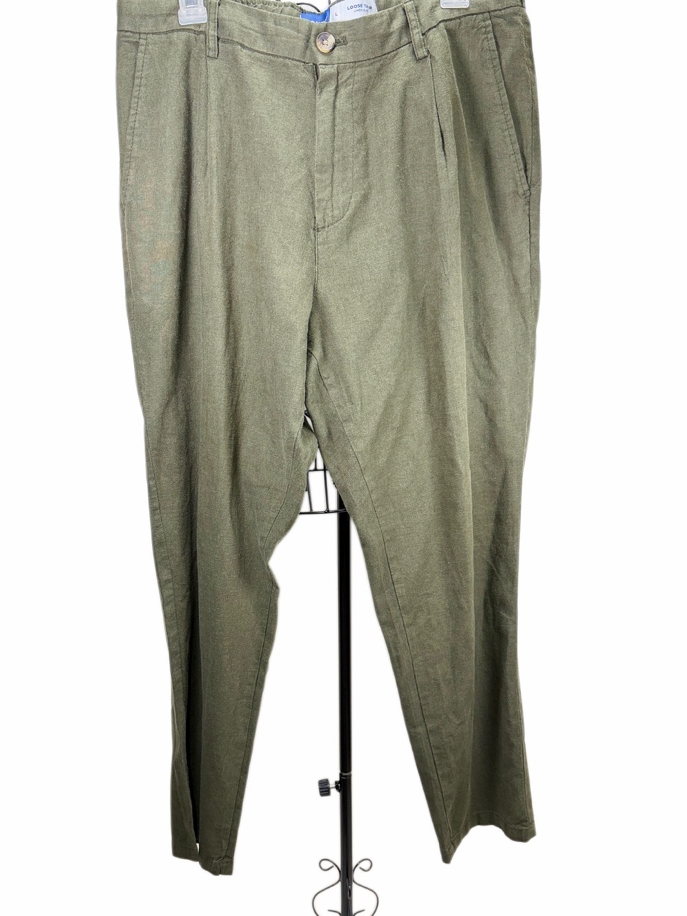 Old Navy Olive Pleated Chinos - Cropped Ankle Pants